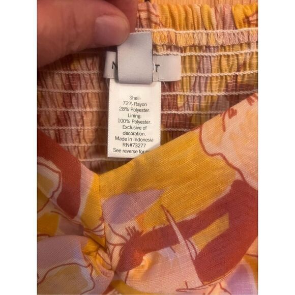 Nine West twist front puff sleeve top blouse 4X Floral Nwt (3286) - Picture 3 of 4